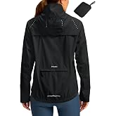 Bikewa Women's Cycling Rain Jackets Waterproof Windbreaker Lightweight Running Windproof Reflective Jacket Packable Hooded