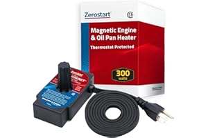 Zerostart 3400021 Magnetic Engine Block Heater Thermostat Protected | 300 Watt Magnet Heater for Oil Pans, Transmissions, and Engines | 6 Foot Cord, 120 Volts, CSA Certified