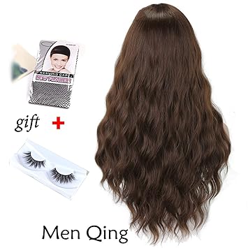 Amazon Com Long Hair Wavy With Bangs Brown Blonde Black 8 Colors