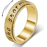 I Am the Storm Inspirational Fidget Spinner Ring for Women & Men-18K Gold Plated Anxiety Ring for Stress Relief, Motivational Jewelry Gift of Hope & Encouragement for Birthday,Christmas & Graduation (Size 6-10)