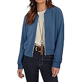 CRAZY GRID Womens Fashion Full Zip Up Jacket Comfy Long Sleeve Cropped Gym Top Solid Color Outfits with Pockets