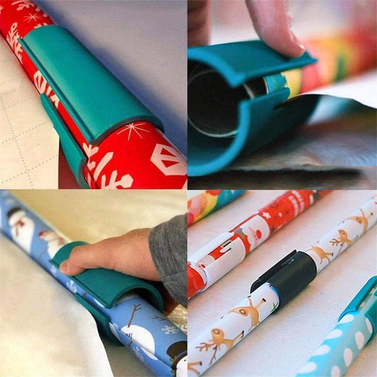 2 Pcs Portable Sliding Gift Wrapping Paper Cutter, Christmas and Birthday Gift Wrapping Cutting Tool, Paper Cutter Makes Easy to Cut Halloween Thanksgiving Christmas Wall Sticker Decorations : Office Products