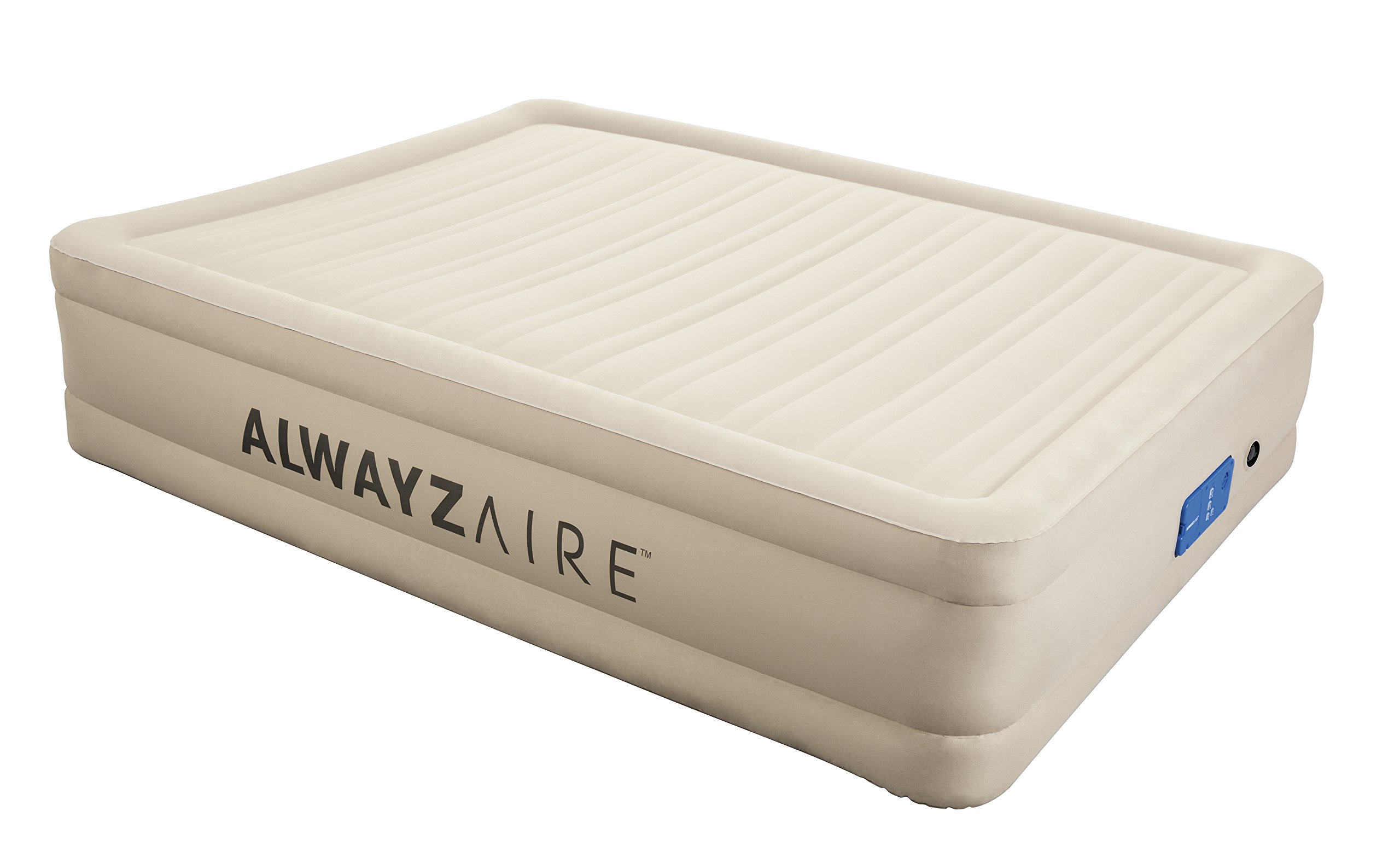 Bestway AlwayzAire Fully Automatic Airbed Guest Bed, PVC polyester, Ecru/Sand, 203 x 152 cm