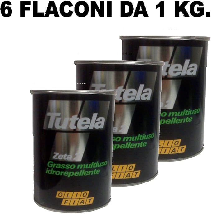 N 6 FIAT TUTELA ZETA 2 KG. 0,850 GRASSO MULTIUSO IDROREPELLENTE NGLI2 AL LITIO DI ZINCO Amazon