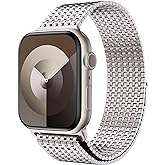 LULULOOK Milanese Mesh Loop Compatible with Apple Watch Band 49/46/45/44/42/41/40/38mm for Men Women, Stainless Steel Magnetic Buckle Strap for iWatch Ultra 3/2 Ultra Series 11 10 9 8 7 6 SE 5 4 3