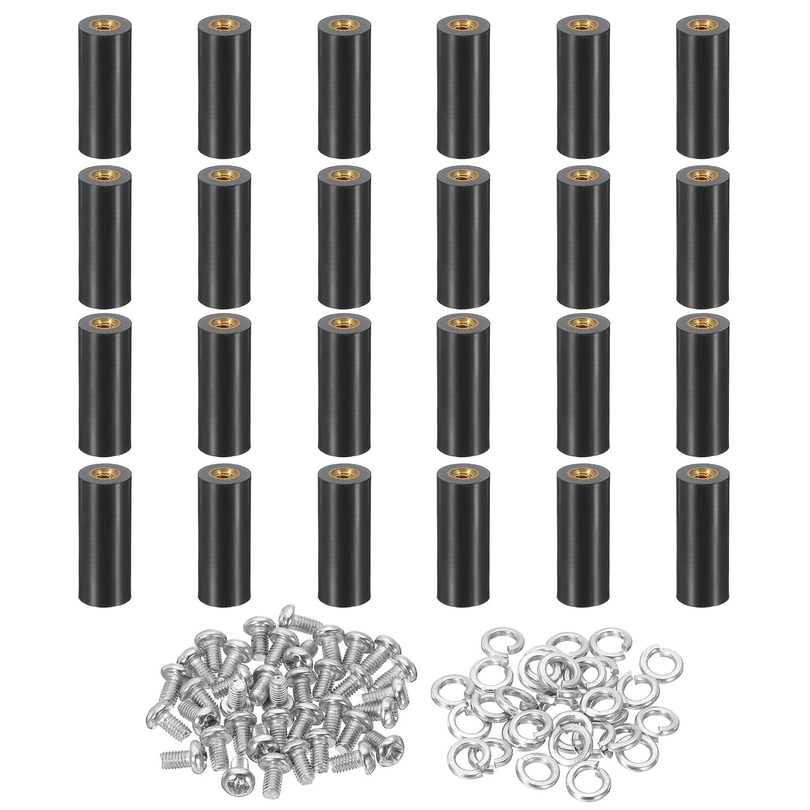 PATIKIL M3x20mm PCB Support Spacer, 24 Set 20mm/0.79" Supporting Height PCB Standoff Isolation Board Stand Column Flat Head Plastic Copper Support for PCB PC Board, Style 1