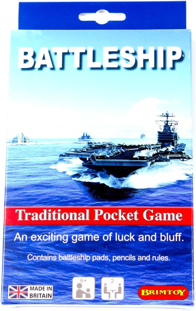 Brimtoy Battleship a Game of Strategy, Bluff and Luck, Supplied with 2 Pads, Pencil and Instructions, Family Game