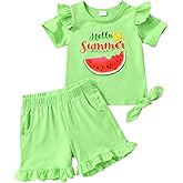 YOUNGER TREE Baby Girl Clothes Cartoon T-Shirt Shorts Set Toddler Summer Outfits