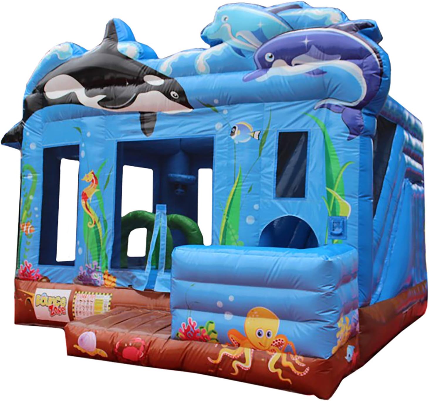 Bounce Zone Inflatable Commercial Grade Bounce House Undersea 100% PVC with Blower