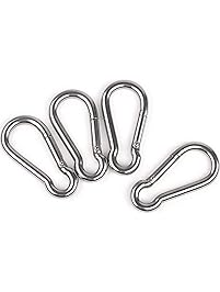 Faswin 3 Inch Stainless Steel Spring Snap Hook Carabiner, Set of 4