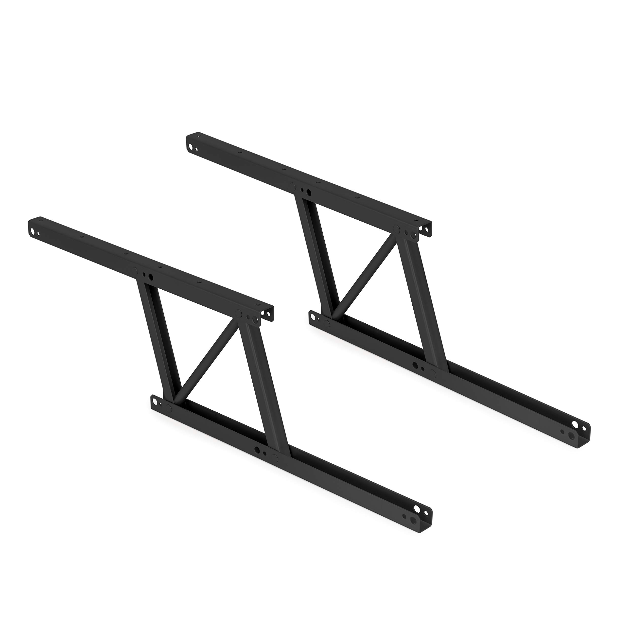 Emuca Set of Two Coffee Table Lifting mechanisms, allows table to be raised 135mm, Steel, Black