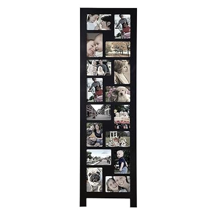 Asense Decorative 16 Openings 4 By 6 Inch Black Wood Hinged