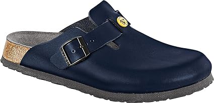 Birkenstock 61380-39-normales Schuh BOSTON Antistatik/Naturleder BLAU Gr. 39 - normales Fußbett Balu Größe
