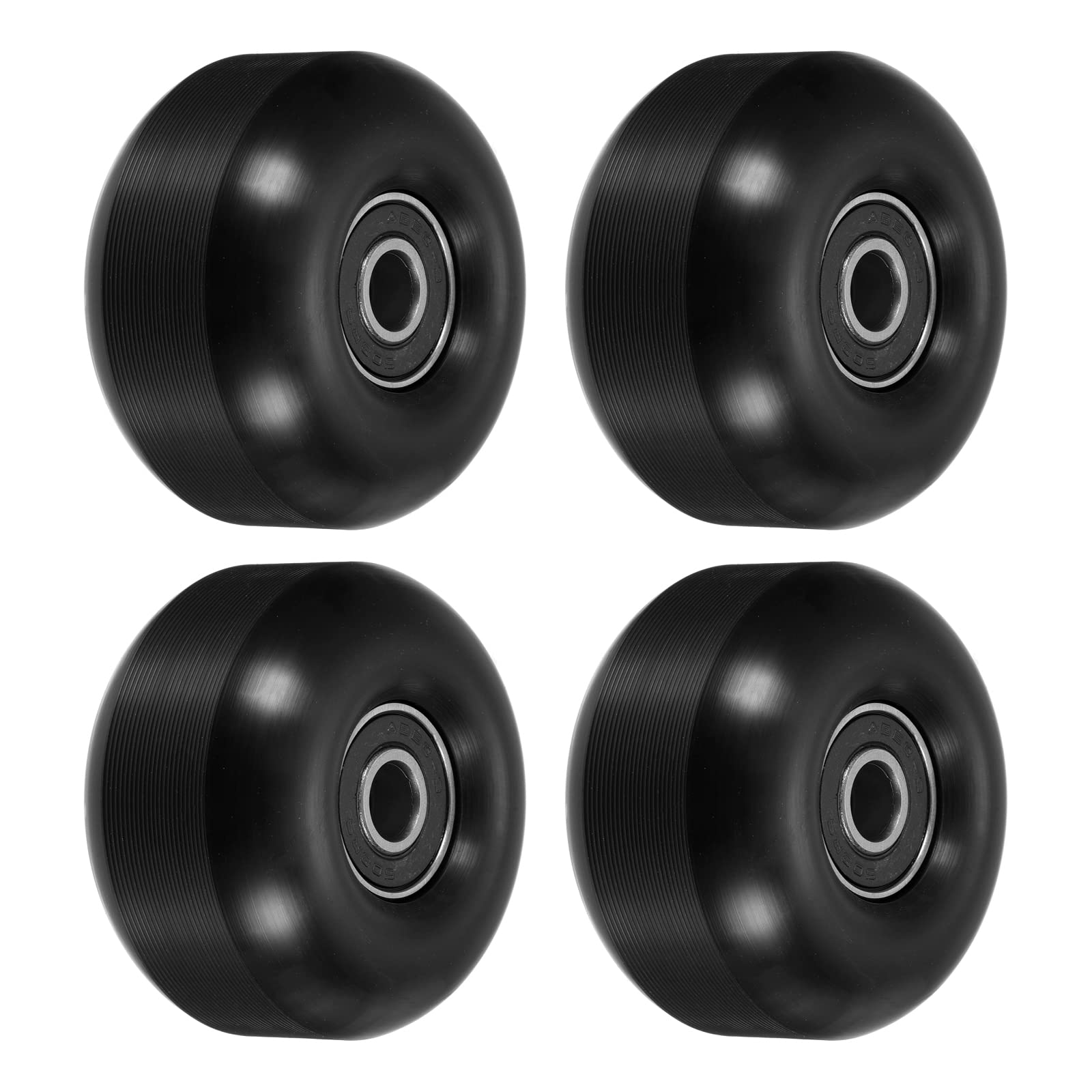 PATIKIL 52mm Skateboard Wheels with Bearings, 4 Pack Street Wheels for Skateboards Cruiser Wheel Replacement 95A, Black