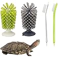 4 Pack Turtle Brush - Turtle Shell Cleaning Brush with Suction Cup for Tank Remove Aquatic Mud Dirt Tortoises Back Scratches Brush Promoting Shell Health for Red Eared Slider Turtle (4 Pack)