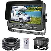 Vehicle Backup Camera kit,Waterproof Night Vision Rearview Camera cab cam with 7 inch Monitor+ 4 PIN Camera Cable for Bus/Tru