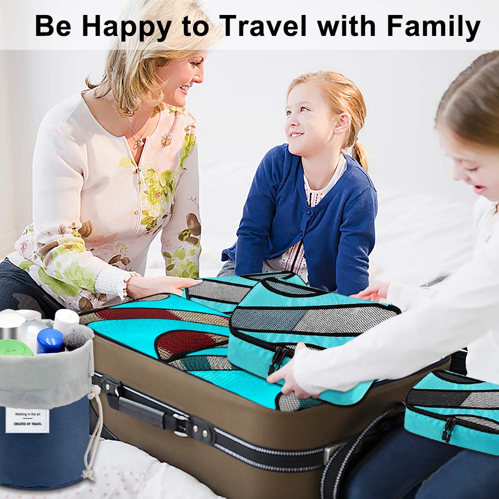 aKing Packing Cubes,7 PCS Travel Cubes Waterproof Luggage Organizer with Cosmetic Bag Travel Accessory for Suitcases