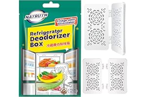 NATRUTH Nonscents Fridge Deodorizer Refrigerator Odor Eliminator，Natural Bamboo Activated Charcoal，Fridge Odor Remover Freezer Odor Absorber For Fridges, Freezers, Coolers & Lunch Boxes (4 Count)