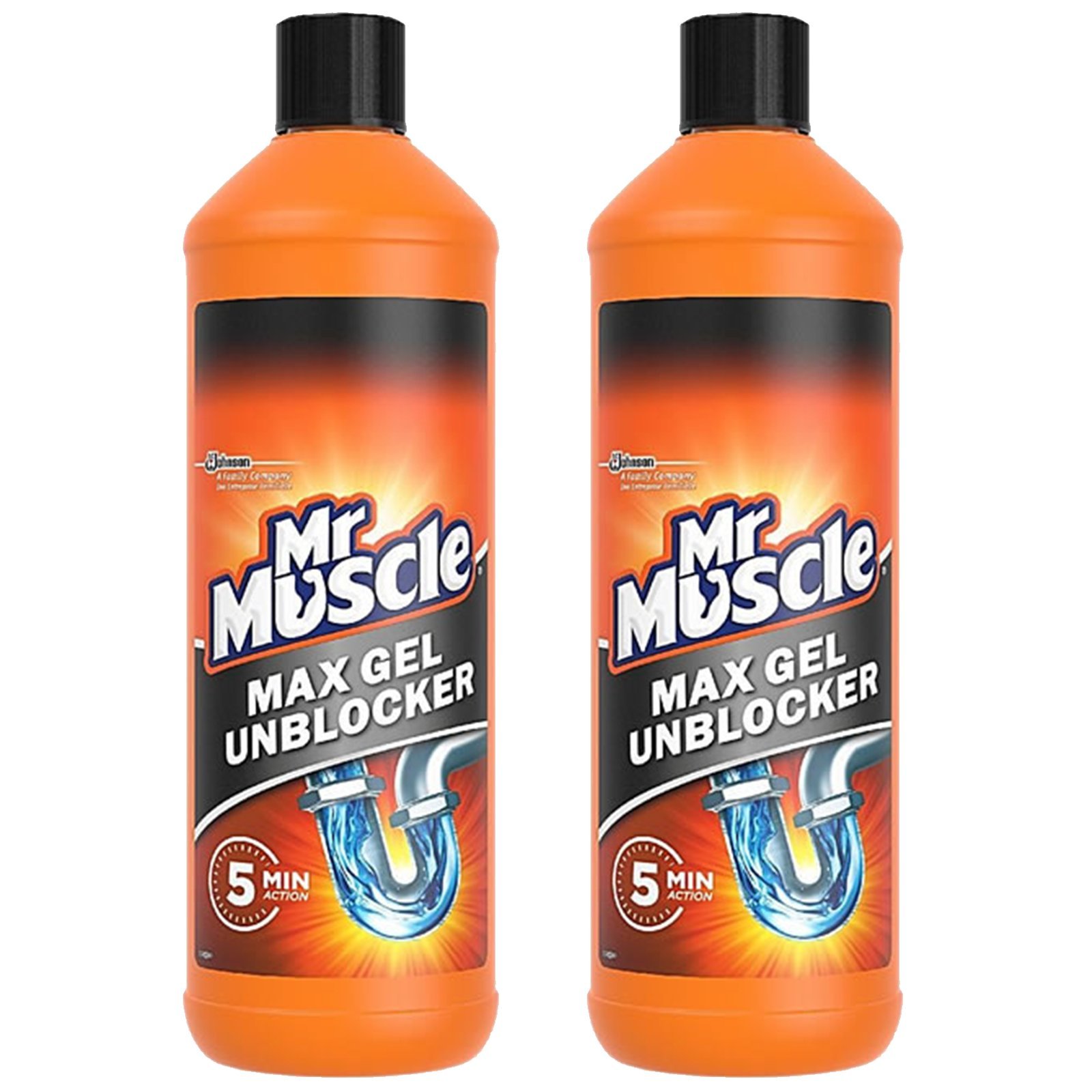 Mr Muscle Sink and Drain Gel 100% Extra Free 2x1L Bottles