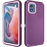 Asuwish Phone Case for Motorola Moto G Play 2024 4G Cell Cover Hybrid Rugged Shockproof Hard Protective Drop Proof Full Body 