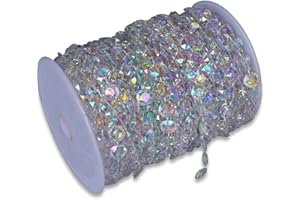 SKY CANDYBAR 99FT DIY Garland Diamond Acrylic Crystal Beads Strand Shimmer Wedding Decorations Party Decoration Crafting Projects (Iridescent)
