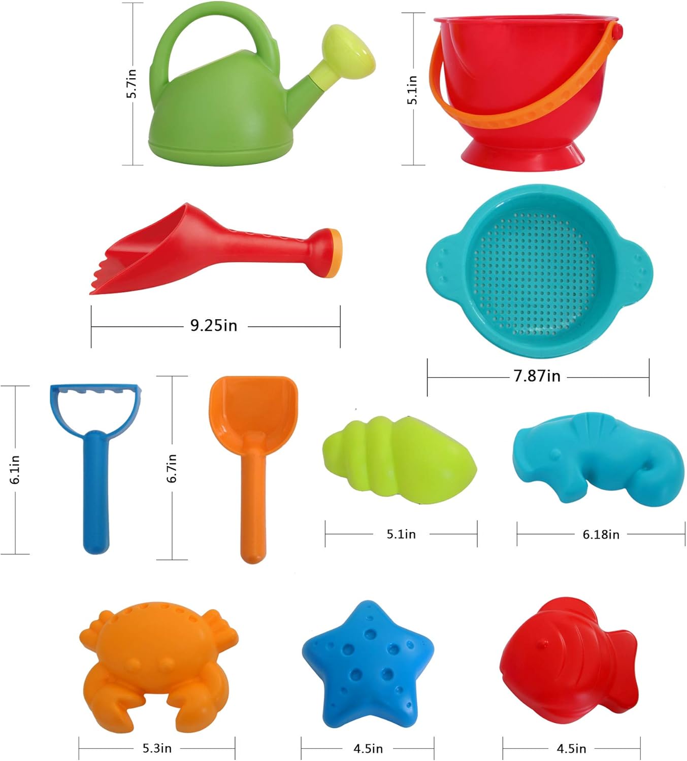 Hape Beach Toy Essential Set, Sand Toy Pack, Mesh Bag Included, E8603: Toys & Games