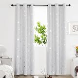 Deconovo Set of 2 Blackout Curtains Royal Blue Large Stars with Eyelets 140x240