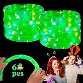 Green 6 Pack Light Up Party Favors Supplies,Bulk Glow Sticks Bracelet,Necklace Accessories for Kids,Birthday Return Gifts Treats,Easter Basket Goodie Bag Stuffer Fillers for Boys Girls