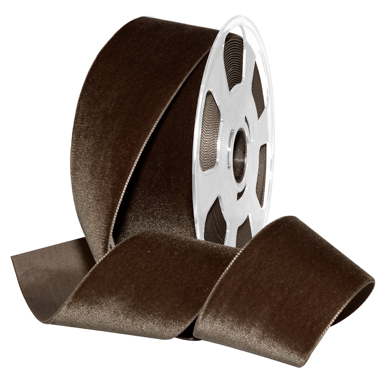 Morex Ribbon Nylon, 2 inches by 11 Yards, Espresso, Item 01250/10-539 Nylvalour Velvet Ribbon 2" x 11 yd Image