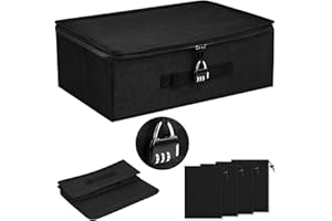JINXOLET Discreet Lockable Storage Toy Bag Box Organizer Container Case 15x 9.9 x 5.1 Inches (black)