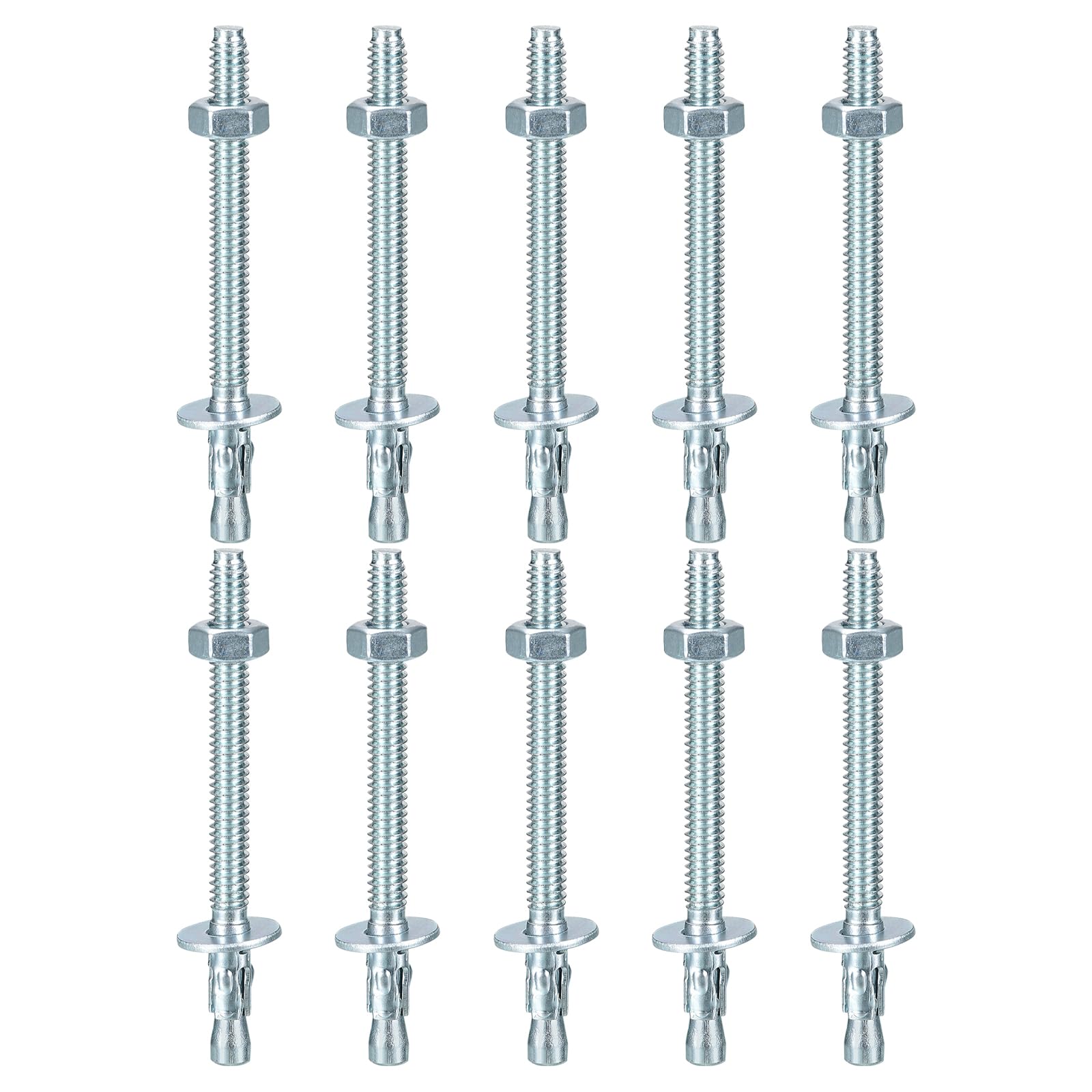 DTGN 1/4" x 3-1/4" Wedge Anchors - 30Pack - Good for Cement and Concrete Wall - Carbon Steel Zinc Plated Screw Bolt Nut Expansion Tube Fasteners