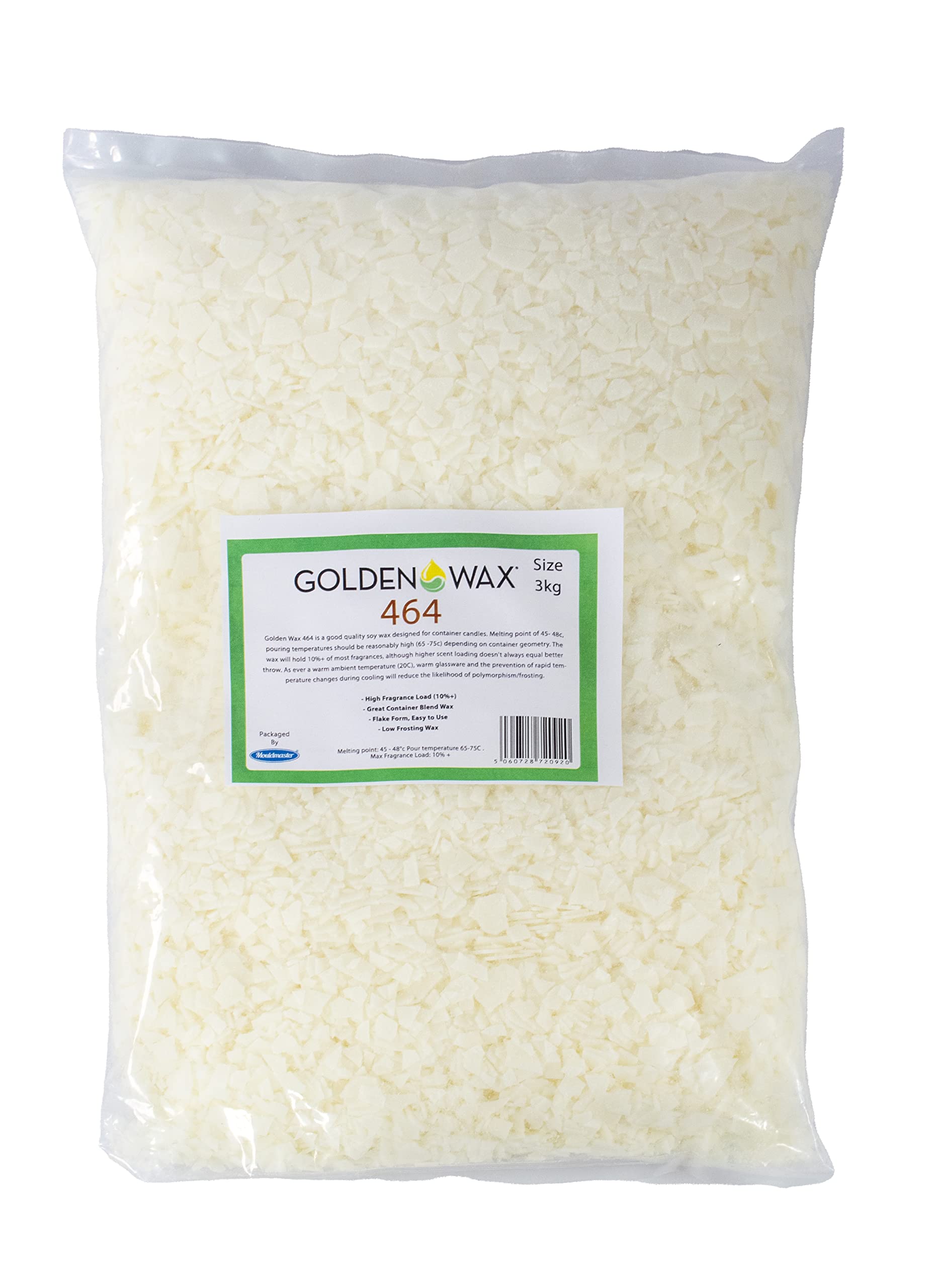 Goldenwax Soy Container Wax 464, White, 3Kg