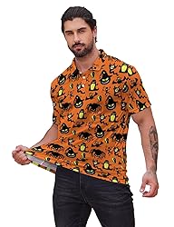Xdceu Skull Golf Shirts for Men - Halloween
