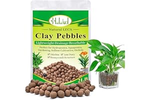 Halatool 2 LB Natural Expanded Clay Pebbles for Plants 4mm-16mm Clay Balls 100% Organic Hydroton Leca Balls for Indoor Plants Hydroponic Growing Gardening Orchids Drainage Decoration Aquaponics