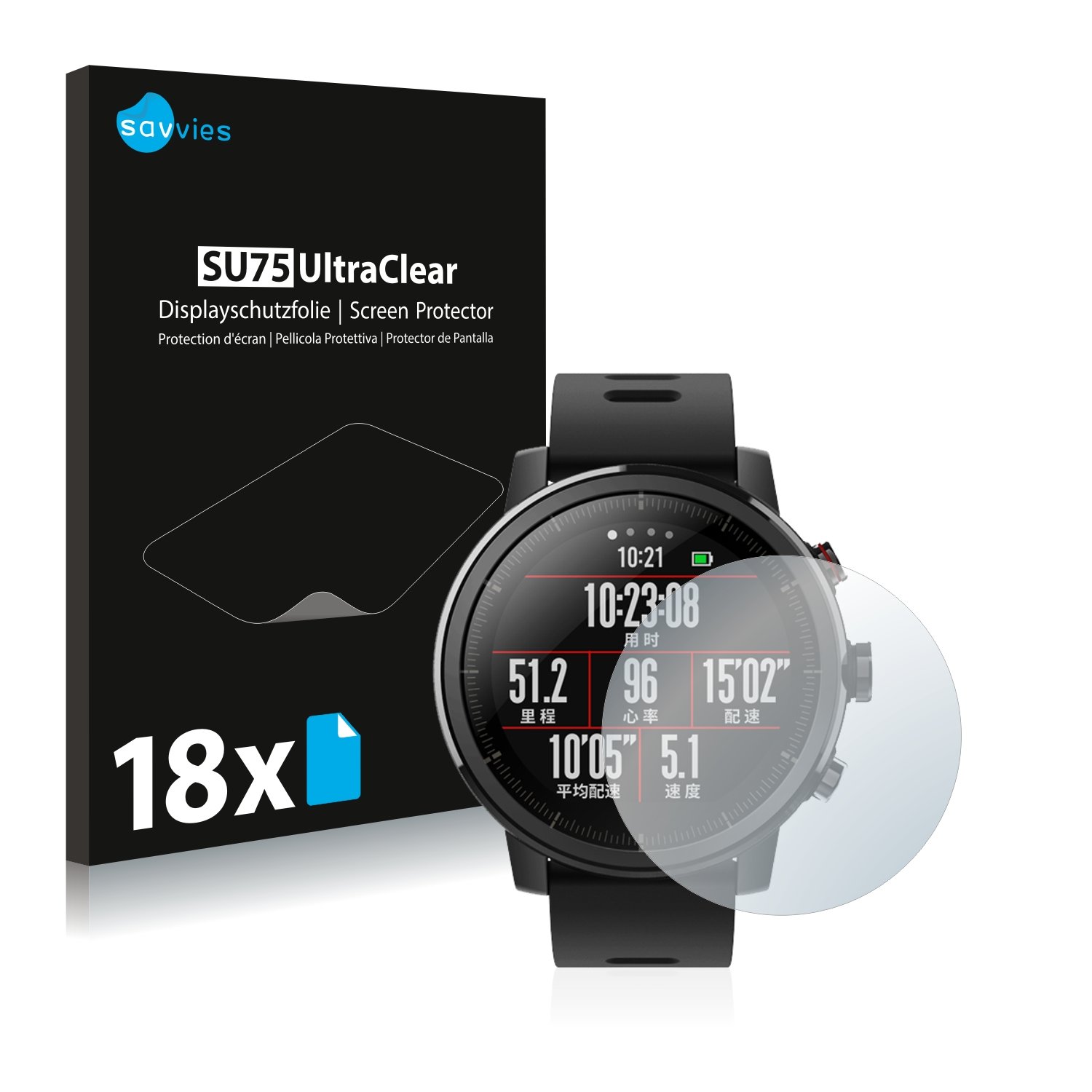 savvies Protector Pantalla Compatible con Huami Amazfit Stratos ...