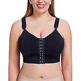 IHHCOXK Mastectomy Post Surgery Bra Front Closure Bras for Women Compression Wireless Everyday Bra with Adjustable Strap