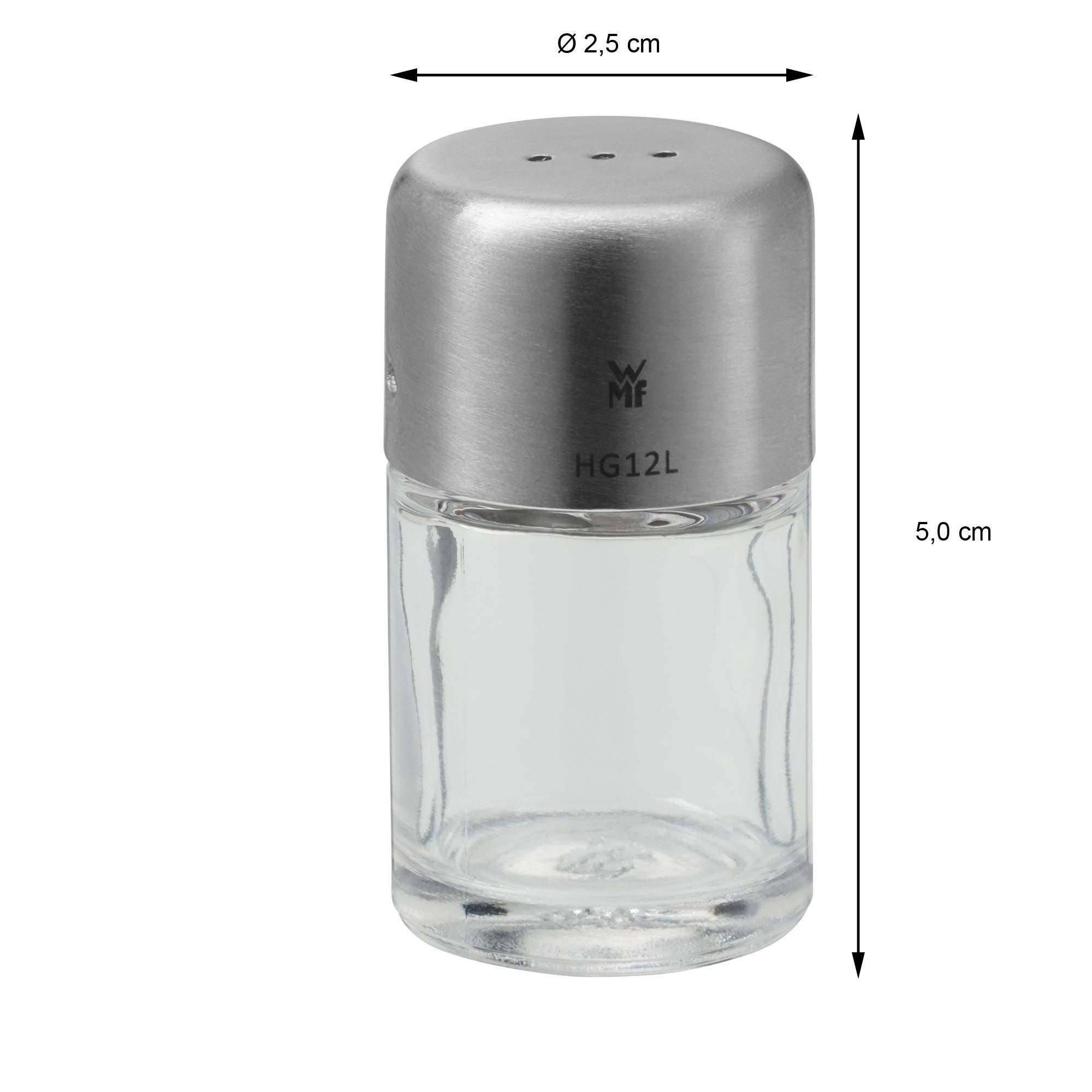 WMF Bel Gusto Salz und Pfeffer Streuer Set 2-teilig, Streuer klein, Salzstreuer Mini, Cromargan Edelstahl mattiert 5