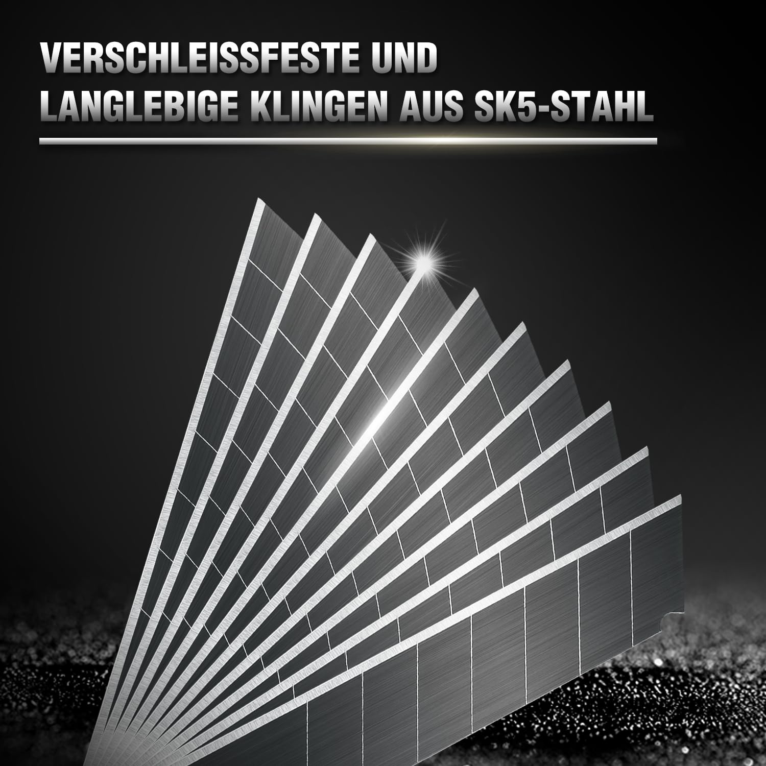 WORKPRO Cuttermesser Klingen 18mm 100 Stück für Profis, gehärtet & extrem scharf Ersatzklingen aus SK5, Abbrechklingen für Teppichmesser Cuttermesser inkl. 10 unabhängige Box 4