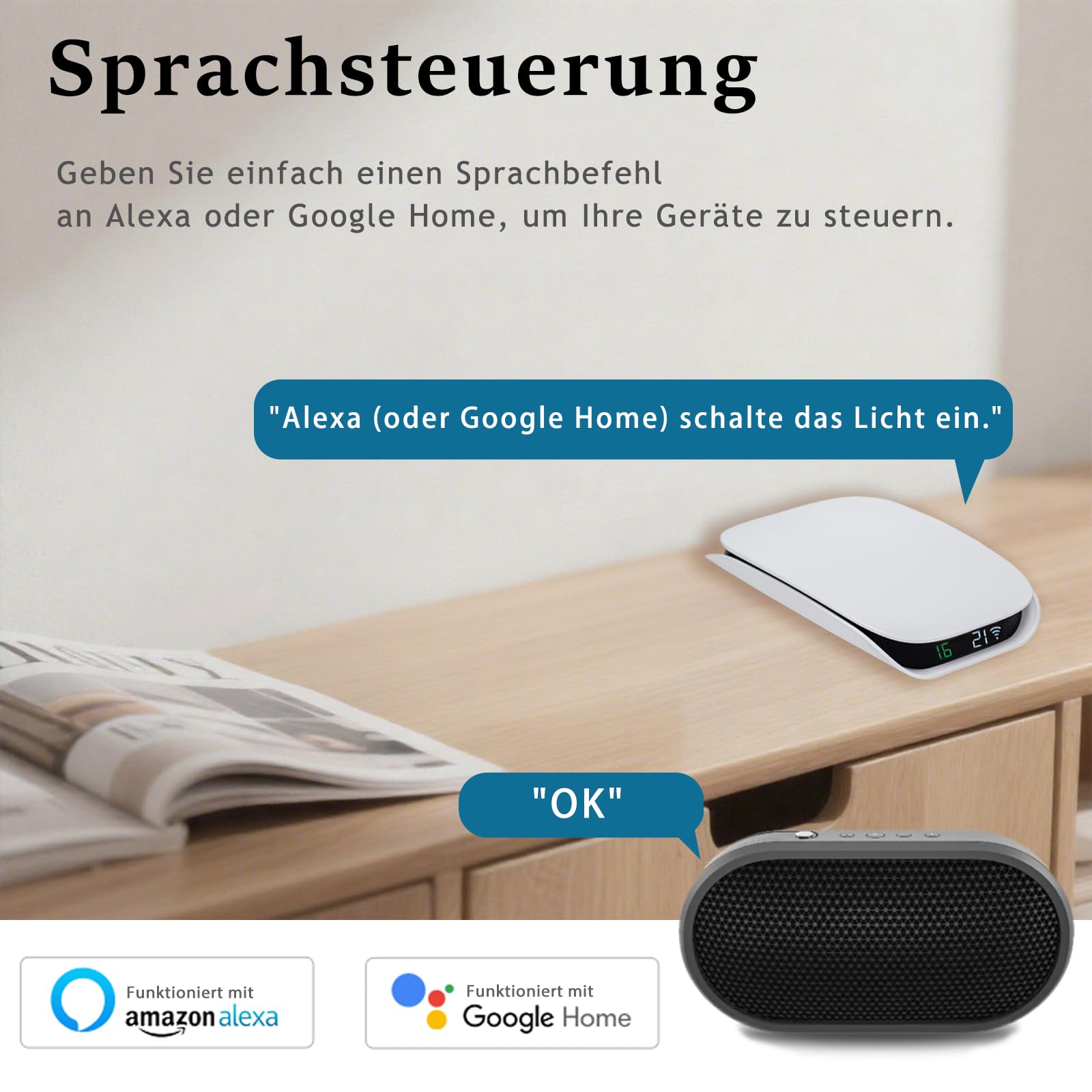 CHSGD Tuya Zigbee Gateway Hub [Online-Geräten Anzeigemenge]Smart Bluetooth ZigBee Hub&Controller für Hausautomation Intelligenter Zigbee Gateway Bridge Kompatibel mit Alexa,Google Home,Smart Life,Weiß 3