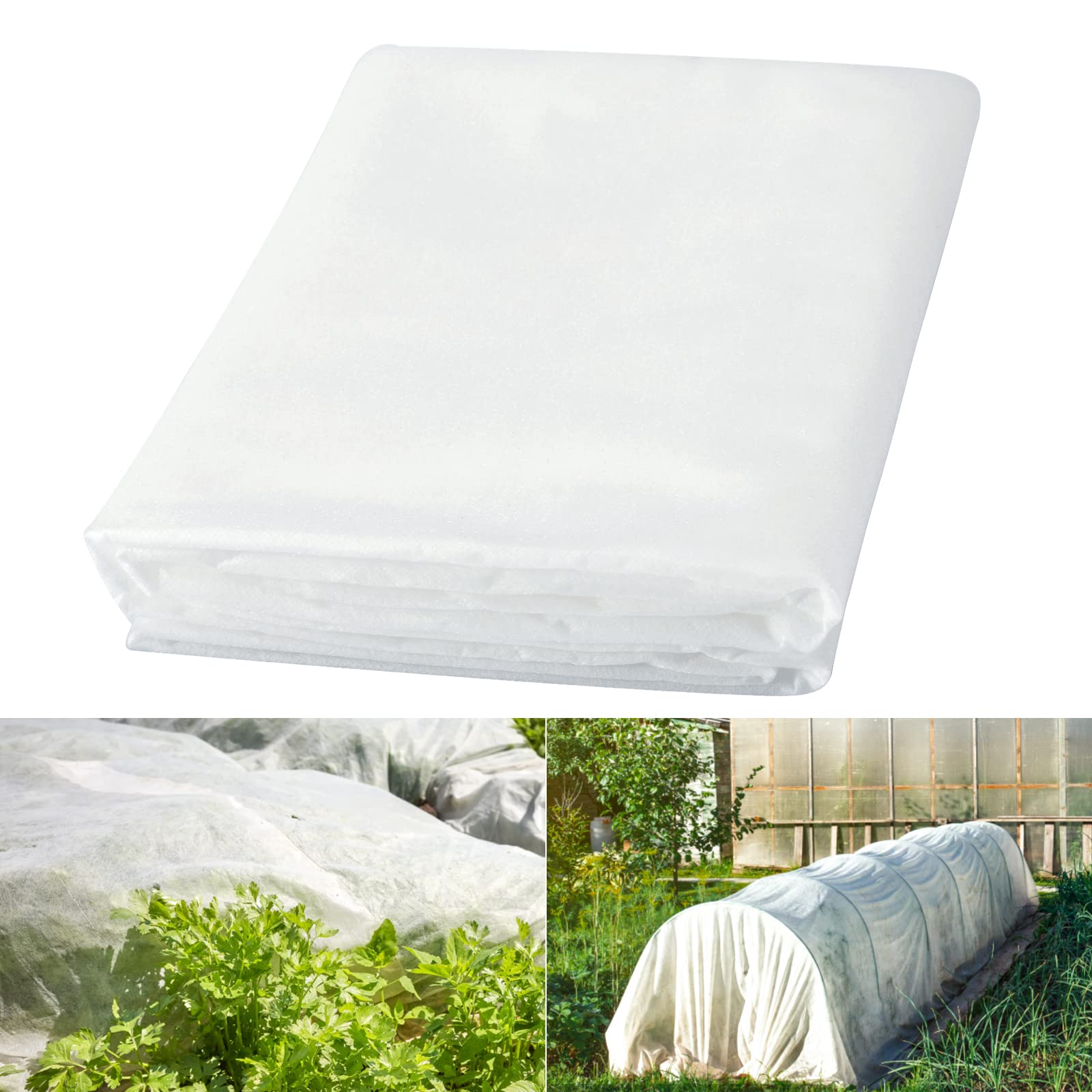 KINGLAKE Garden Fleece, 1.6m x 5m 30gsm Winter Frost Plant Protection Fleece White Plant Cover Antifreeze Cloth