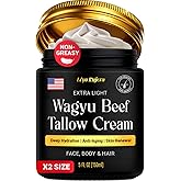 Non-Greasy Beef Tallow for Skin & Hair Growth 5OZ Shea Butter, Vitamin E, Niacinamide, Whipped Grass Fed Beef Tallow for Face Moisturizer Cream, Lotion for Women & Men, Anti-Aging Face Moisturizer