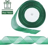 tenn well Green Chiffon Ribbon 40mm 45m Double Sided Gift Craft Wedding view 2