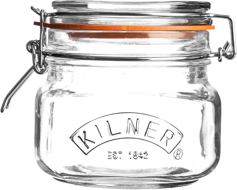 Kilner Square Clip Top Jar 0.5 Litre 500ml Airtight Glass Jar