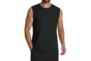 Cotrasen Men's Tank Top UPF 50+ Sleeveless Shirt Lightweight Casual Gym Workout Shirts Cooling Muscle Tee Shirt