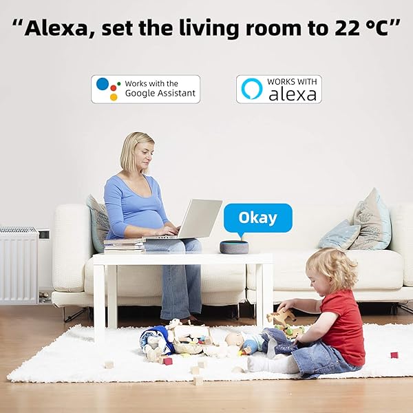 AWOW Smart Home Set thermostat heizungInklusive Zigbee Heizkrperthermostat und WIFI Gatewayfr alle gngigen HeizkrperventileKompatibel mit Alexa Google AssistantAPP Fernbedienung