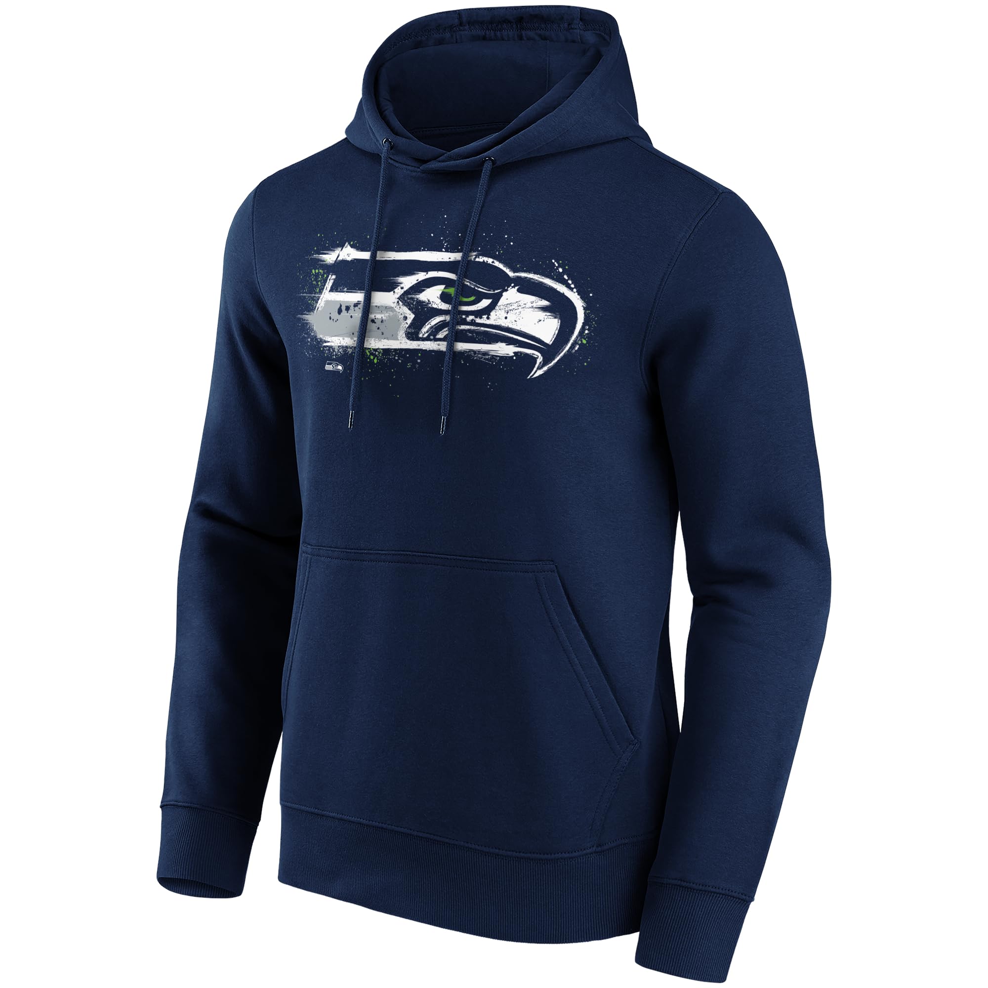 Seattle Seahawks NFL Hoodie Sweatshirt Splatter Crest Graphic, red, M