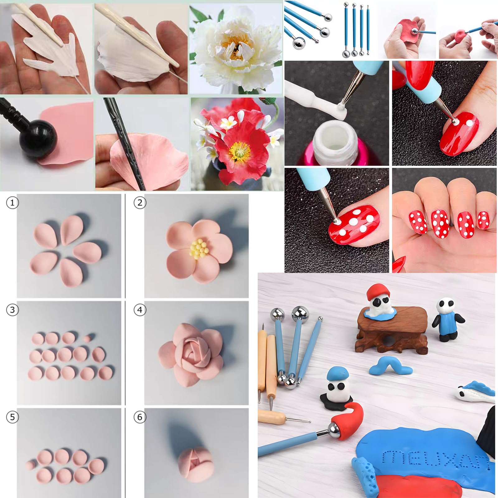 Clay Tools Kit, 52 PCS Complete Clay Tools Set for Sculpting and Pottery, Pottery Tools Includes Polymer Clay Tools, Sculpting Tools, Ceramic Tools, Clay Carving Tools, Perfect Pottery Tool Kit