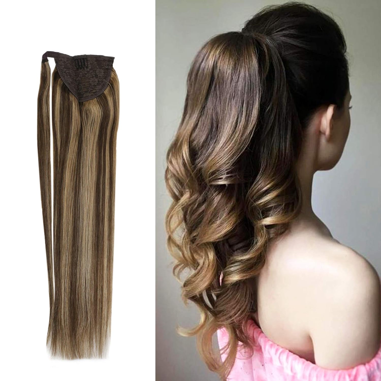 Amazon Com Youngsee 14inch Wrap Around Ponytail Extensions Remy