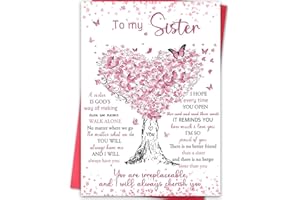 Happy Birthday Card for Sister - Lovely Birthday Cards for Women, Unique Sister Gifts from Brother, Birthday Gifts for Her wi