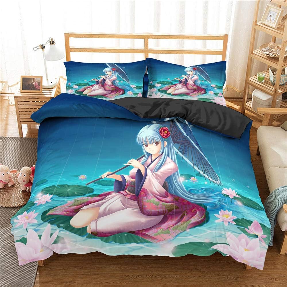 Raaooaceo® Duvet Cover Set 3D Beautiful anime girl Printed Bedding Set